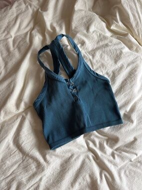 FP Movement by Free People Blue Ribbed Racerback Tank